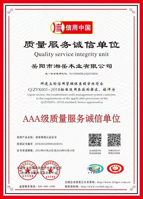 质量服务诚信单位